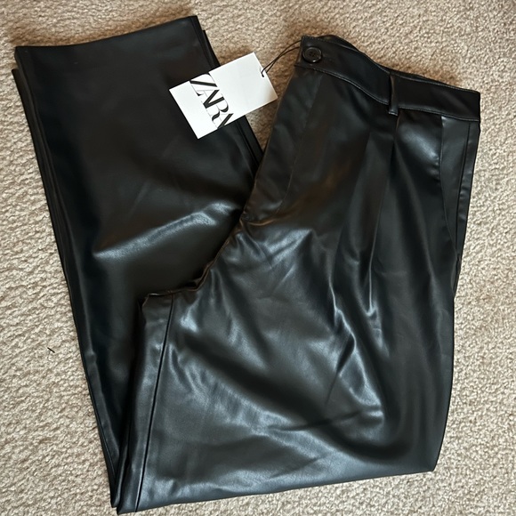 Zara - Faux Leather Pants - Picture 2 of 7